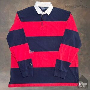 Size XL Polo Ralph Lauren Classic Fit Rugby Stripe Long Sleeve Polo Shirt Used